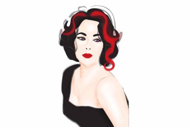 Elizabeth Taylor illustration clipart