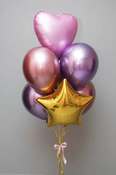 Różowe Balony Dla Dziewczynek Numerem — Zdjęcie stockowe