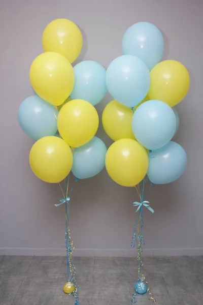 Bandera Ucrania Decoración Amarillo Azul Globos — Foto de Stock