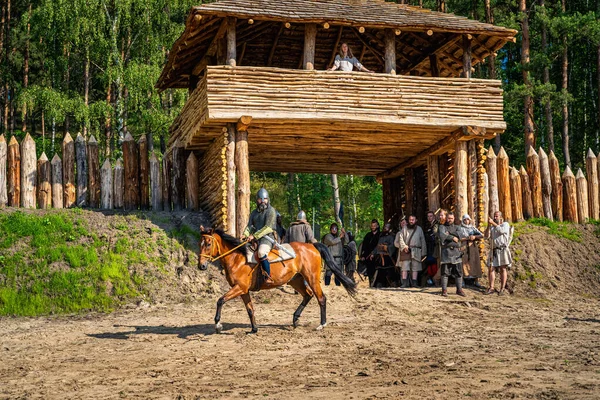 Historical reenactment of Battle of Cedynia, Poland — Stock Photo, Image