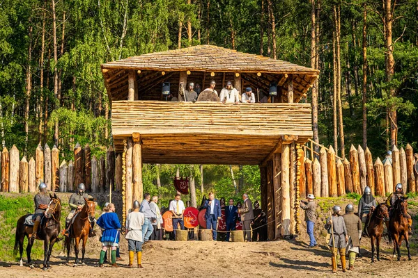 Cedynia Poland June 2019 Historical Reenactment Battle Cedynia Governor Other — Stock Photo, Image