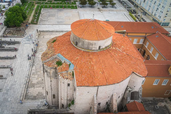 Drone Birds Eye View Donata Κυκλική Εκκλησία Άλλοτε Θολωτή Πρώιμο — Φωτογραφία Αρχείου