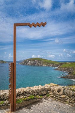 Radharc na mBlascaoidi, İrlanda Blasket Adası 'nda Dingle Yarımadası' nda manzaralı Dunmore Head, Vahşi Atlantik Yolu, Kerry, İrlanda