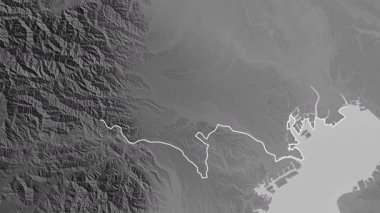 Tokyo, Japonya, çıkarıldı. Gri Tonlama