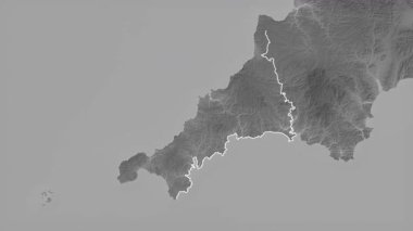 Cornwall, İngiltere - Büyük Britanya, çıkarıldı. Gri Tonlama