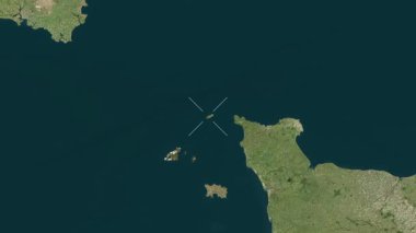Alderney - Guernsey yakın çekim - uydu. Önizleme. Etiketler.