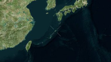 Amami Adası - Japonya yakın çekim - uydu. Önizleme. Etiketler.