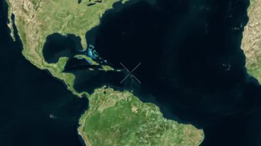 Antigua ve Barbuda yakın çekim uydusu. Önizleme. Etiketler.