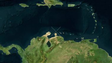 Aruba close-up - satellite. Preview. Labels.