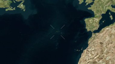 Acores - Portugal close-up - satellite. Preview. Labels.