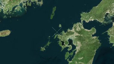 Azuchi Oshima Adası - Japonya yakın çekim - uydu. Önizleme. Etiketler.