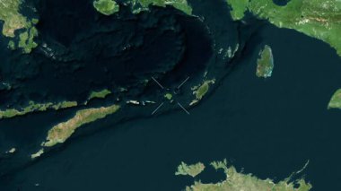 Babar Adası - Endonezya yakın çekim - uydu. Önizleme. Etiketler.