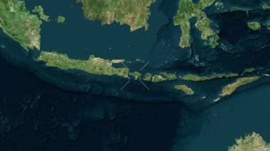 Bali Adası - Endonezya yakın çekim - uydu. Önizleme. Etiketler.