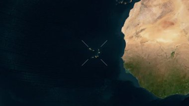 Cape Verde close-up - satellite. Preview. Labels.