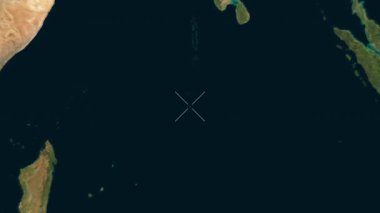 Diego Garcia, Chagos - İngiliz Okyanusu Bölgesi yakın çekim - uydu.