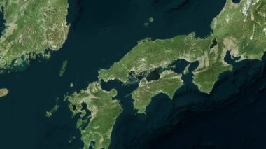 Edajima Adası - Japonya yakın çekim - uydu. Önizleme. Etiketler.