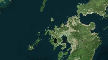 Fukushima Adası - Japonya yakın çekim - uydu. Önizleme. Etiketler.