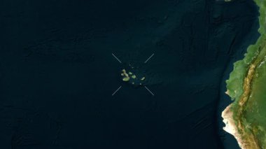 Galapagos Islands - Ecuador close-up - satellite. Preview. Labels.