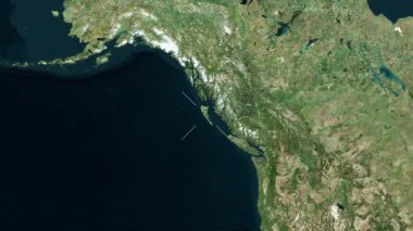 Graham Adası - Kanada yakın çekim - uydu. Önizleme. Etiketler.