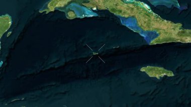 Cayman Adaları - Grand-Cayman yakın çekim - uydu. Önizleme. Etiketler.