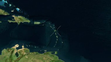 Guadeloupe yakın çekim uydusu. Önizleme. Etiketler.