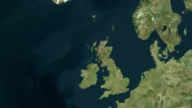 Inner Hebrides, İskoçya - Büyük Britanya yakın çekim uydusu. Önizleme. Etiketler.