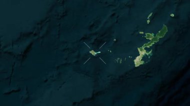 Kume Adası - Japonya yakın çekim - uydu. Önizleme. Etiketler.