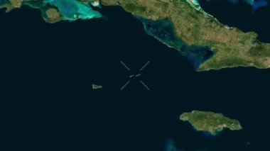 Cayman Adaları - Küçük Cayman ve Cayman Brac yakın çekim - uydu. Önizleme.