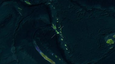 Malekula, New Hebrides - Vanuatu yakın çekim - uydu. Önizleme. Etiketler.