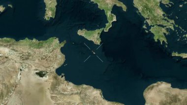 Malta close-up - satellite. Preview. Labels.