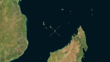 Mayotte yakın çekim - uydu. Önizleme. Etiketler.