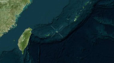 Miyako Adası - Japonya yakın çekim - uydu. Önizleme. Etiketler.