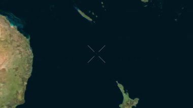 Norfolk Adası yakın çekim uydusu. Önizleme. Etiketler.