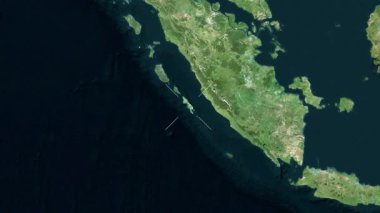 Pagai Adaları - Endonezya yakın çekim - uydu. Önizleme. Etiketler.