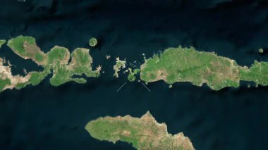 Rinca Adası - Endonezya yakın çekim - uydu. Önizleme. Etiketler.