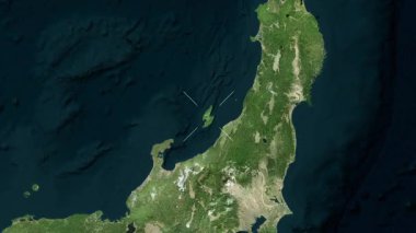 Sado Adası - Japonya yakın çekim - uydu. Önizleme. Etiketler.