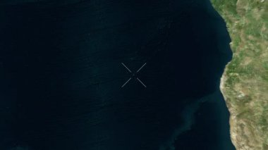 Saint-Helena Adası yakın çekim uydusu. Önizleme. Etiketler.