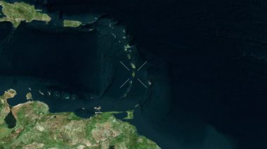 Saint Lucia 'nın yakın çekim uydusu. Önizleme. Etiketler.