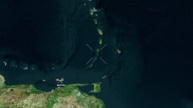 Saint Vincent and the Grenadines close-up - satellite. Preview. Labels.