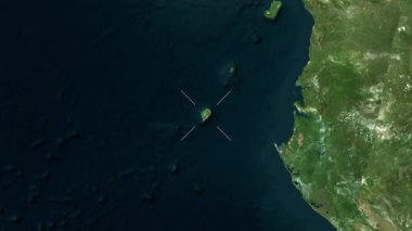 Sao Tome - Sao Tome ve Principe yakın çekim uydusu. Önizleme. Etiketler.