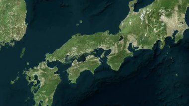 Shodo Adası - Japonya yakın çekim - uydu. Önizleme. Etiketler.