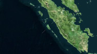 Siberut Adası - Endonezya yakın çekim - uydu. Önizleme. Etiketler.