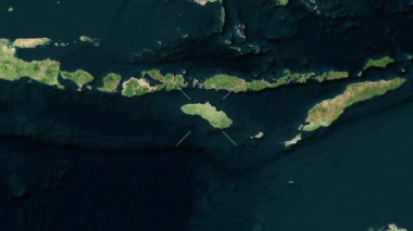 Sumba Island - Indonesia close-up - satellite. Preview. Labels.