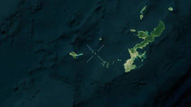 Tonaki Adası - Japonya yakın çekim - uydu. Önizleme. Etiketler.