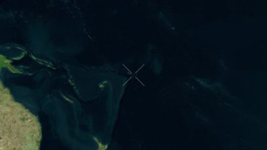 Tutuila - American Samoa close-up - satellite. Preview. Labels.