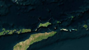 Wetar Island - Indonesia close-up - satellite. Preview. Labels.