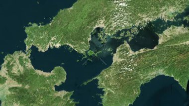 Yashiro Adası - Japonya yakın çekim - uydu. Önizleme. Etiketler.