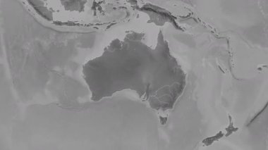 Avustralya haritası - sağlam. Gölge. Gri Tonlama.