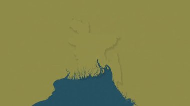 Bangladeş haritası - sağlam. Gölge. Desen.