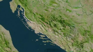 Bosna-Hersek haritası - sür. Gölge. Uydu.